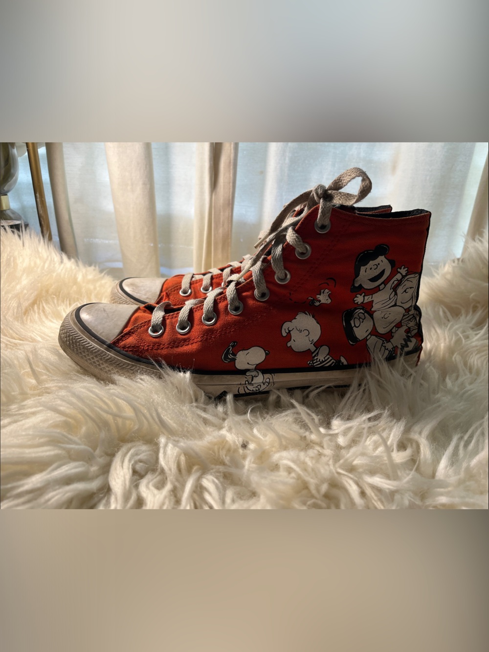 Rare red Peanuts High-Top Converse Used Men’s 9.5